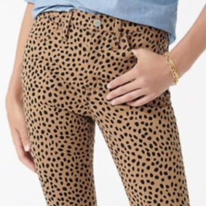 J. CREW 9" high-rise toothpick jean in leopard dot Item AQ774 Sz 30 NWT